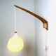 Model 705 Wall Lamp In Teak And Opaline Glass By Uno & Östen Kristiansson For Luxus, Sweden 1960S