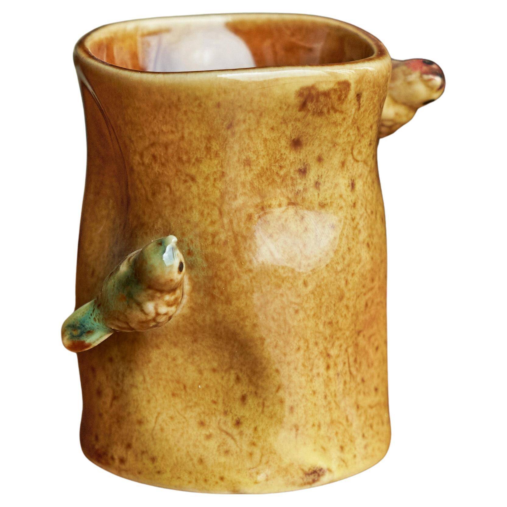 Studio pottery vase with birds, 1960s.