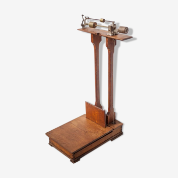 Vintage scale, wood and brass scale, interior decoration, old doctor's scale