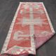 1970s Turkish Oushak Handmade Wool Cotton Red Runner Rug 90x304