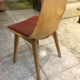 Chair Tonneau de Guariche wooden feet