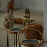 Set of 4 sculptural dining chairs "Oblado" by Børge Lindau, modern Scandinavian, 1980.