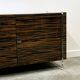 Buffet/crédence luxueux en ébène de Macassar, chrome et lucite par Armobil, Italie