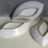 Three vintage free-form ceramic ravine dishes from the 1950s