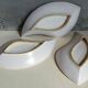 Three vintage free-form ceramic ravine dishes from the 1950s
