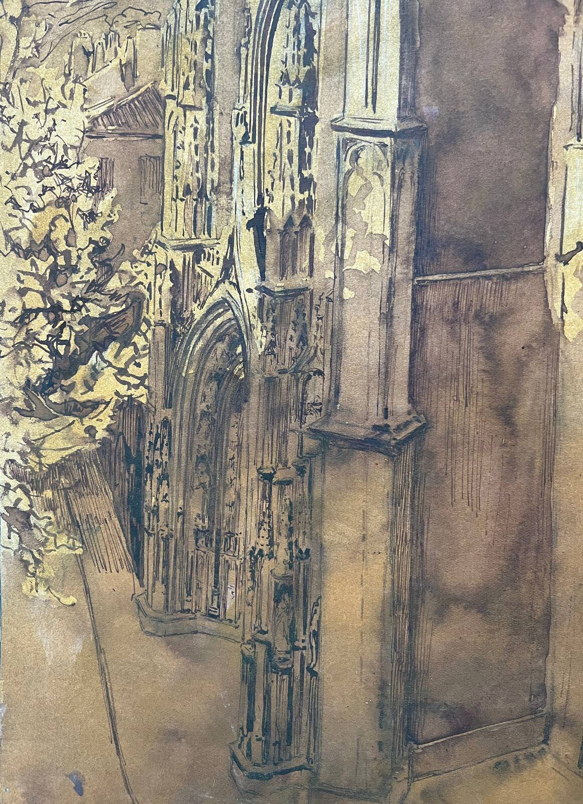 Table study wash Aix attr. Ed. Pannetier (1884-1965) architecture