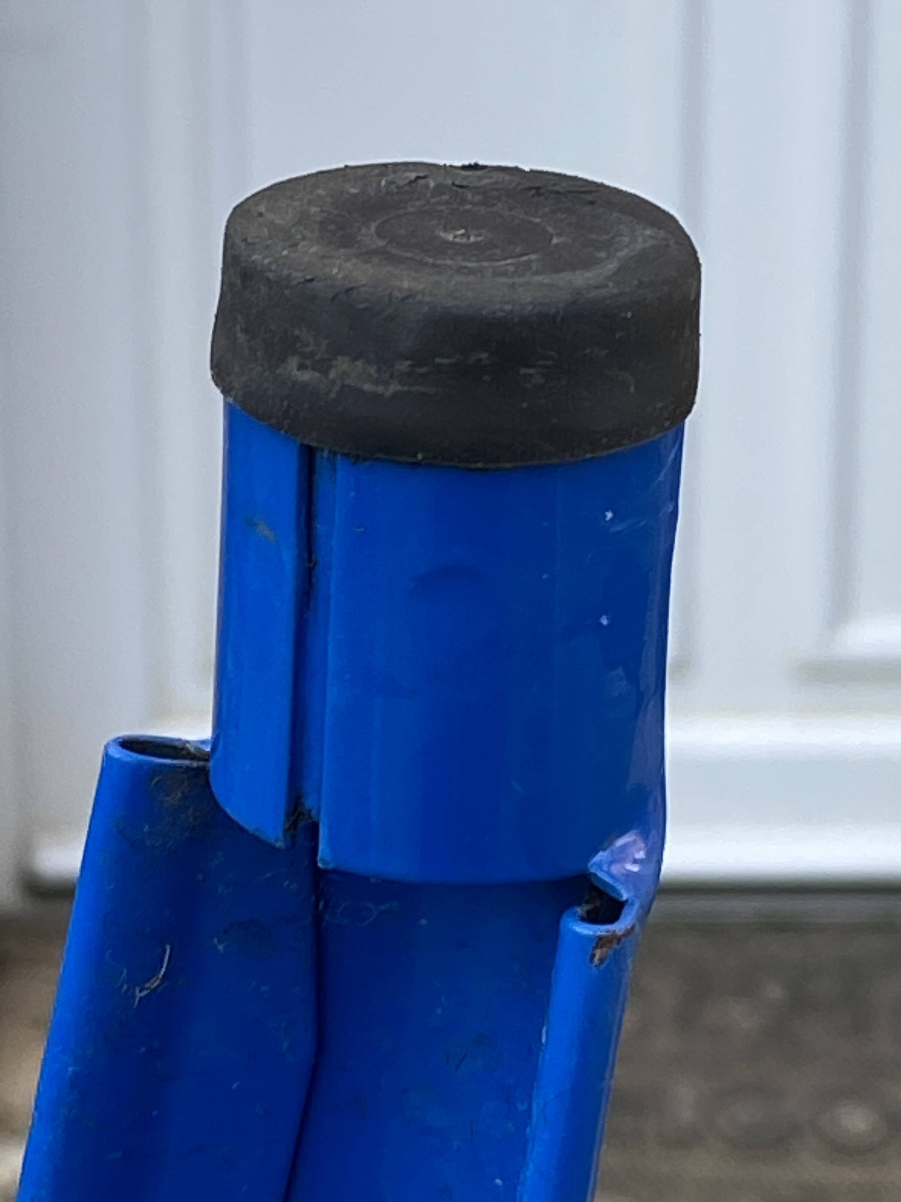 Genuine tolix h75 industrial metal bar stool, stackable, blue.
