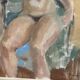 Huile sur toile originale – “Dame assise” par Sven Strömberg – Signée – Vintage et encadrée