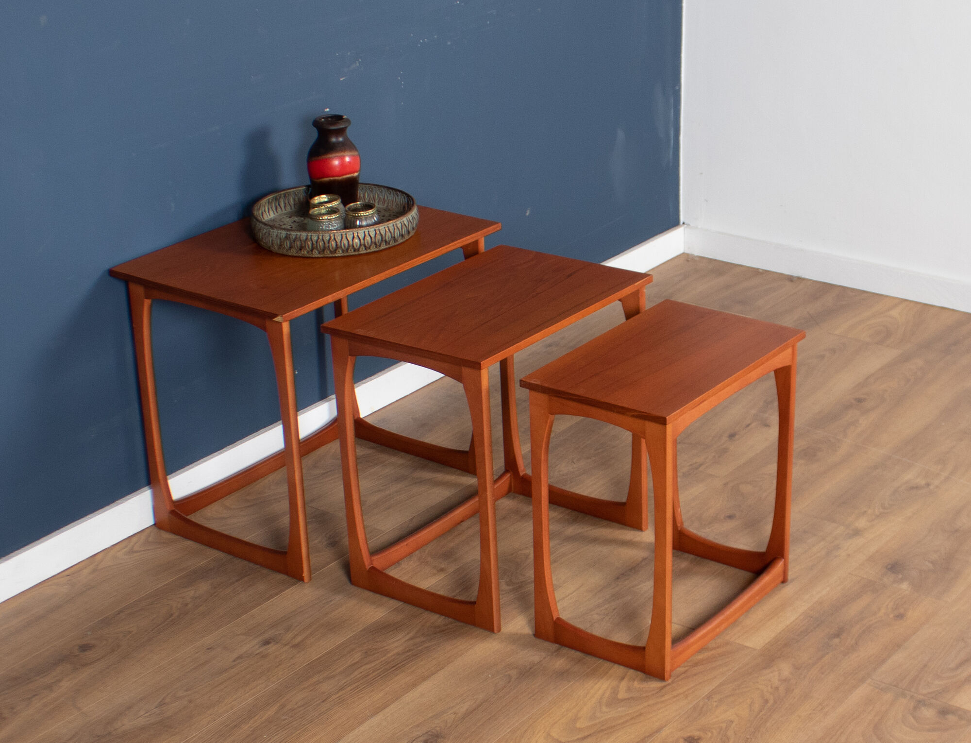 Retro teak 1960s mid century nest of tables coffee tables