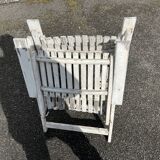 Pair of vintage wooden folding garden chairs – shabby chic look