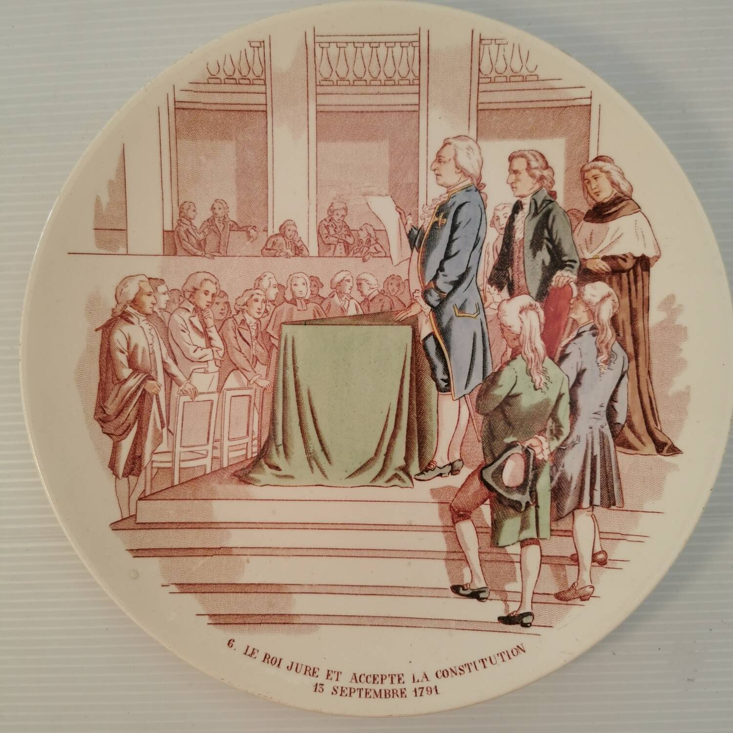 Pair of French Revolution Theme plates from the Sarreguemines Manufacture Late 19th century