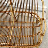 Vintage rattan bench