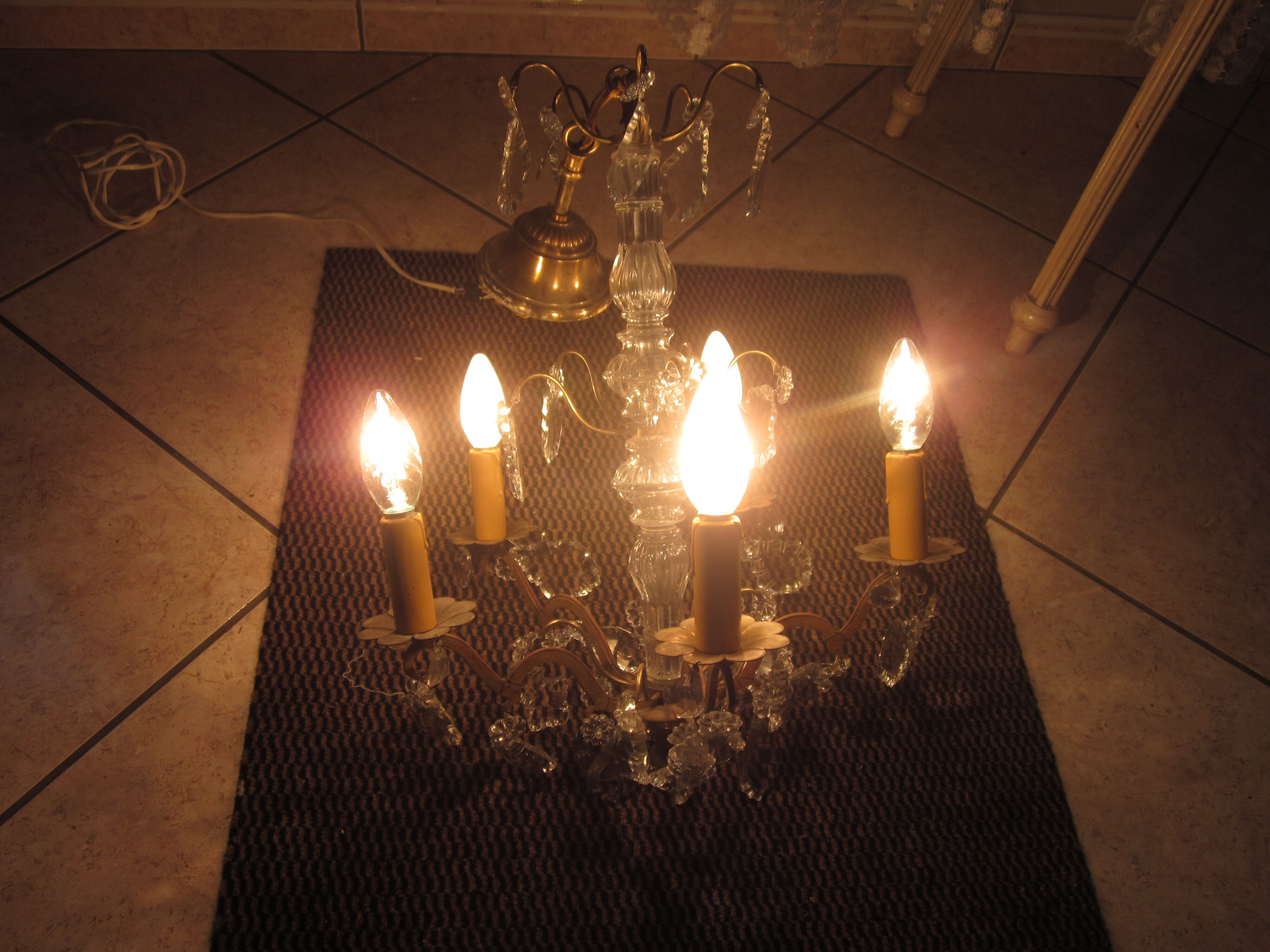 Old stamps chandelier