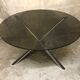 Vintage  glass and chrome round dining table 1970