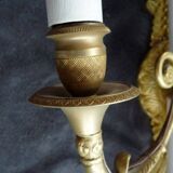 2 gilt bronze empire restoration porcelain wall lights sconces