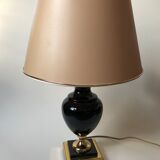 Lamp metal gold and black lacquered