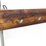 Large vintage rosewood coat rack with hooks made in the 60s