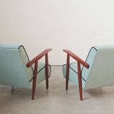Coppia di poltrone in frassino restored from the '40s in modern style of second hand