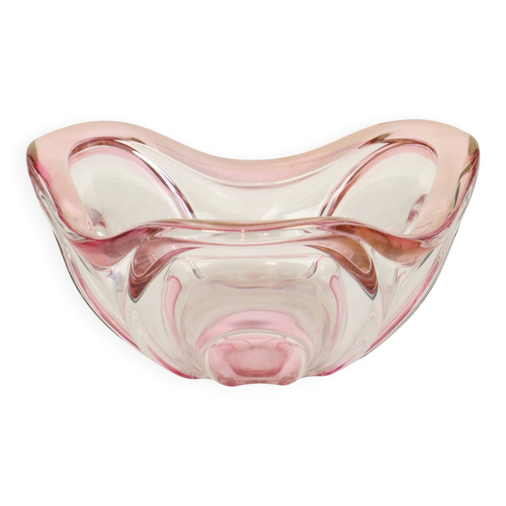 Vintage Murano Pink Glass Fruit Bowl – 1960s