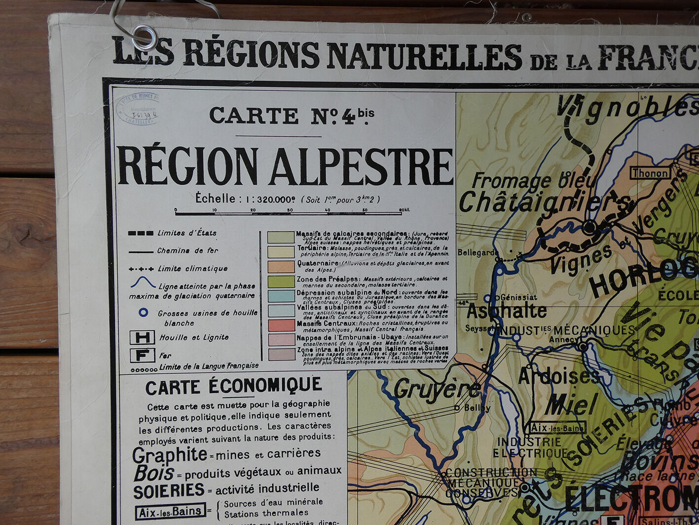 Old school map "Alpestre Region" No.4 Hatier