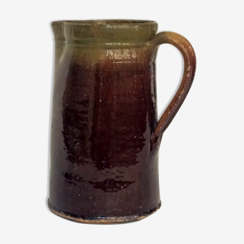 Plum and soft green varnished earth pitcher