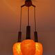 Space Age orange lucite spaghetti 3-light chandelier