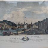 Engraving: The port of Morlaix. Late 19th century.