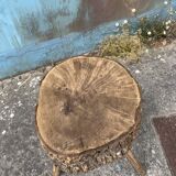 Raw tripod table in cork oak