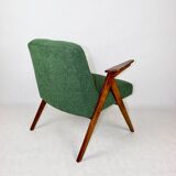 Fauteuil en tissu vert par Józef Chierowski, années 1970