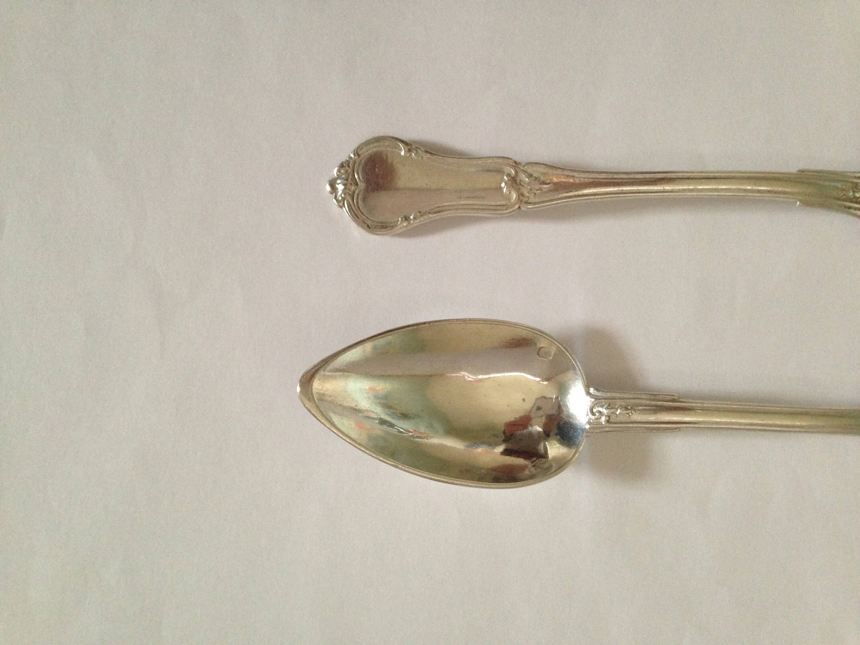 set of 12 silver dessert spoons - silversmith DOUTRE ROUSSEL - mid 19th century