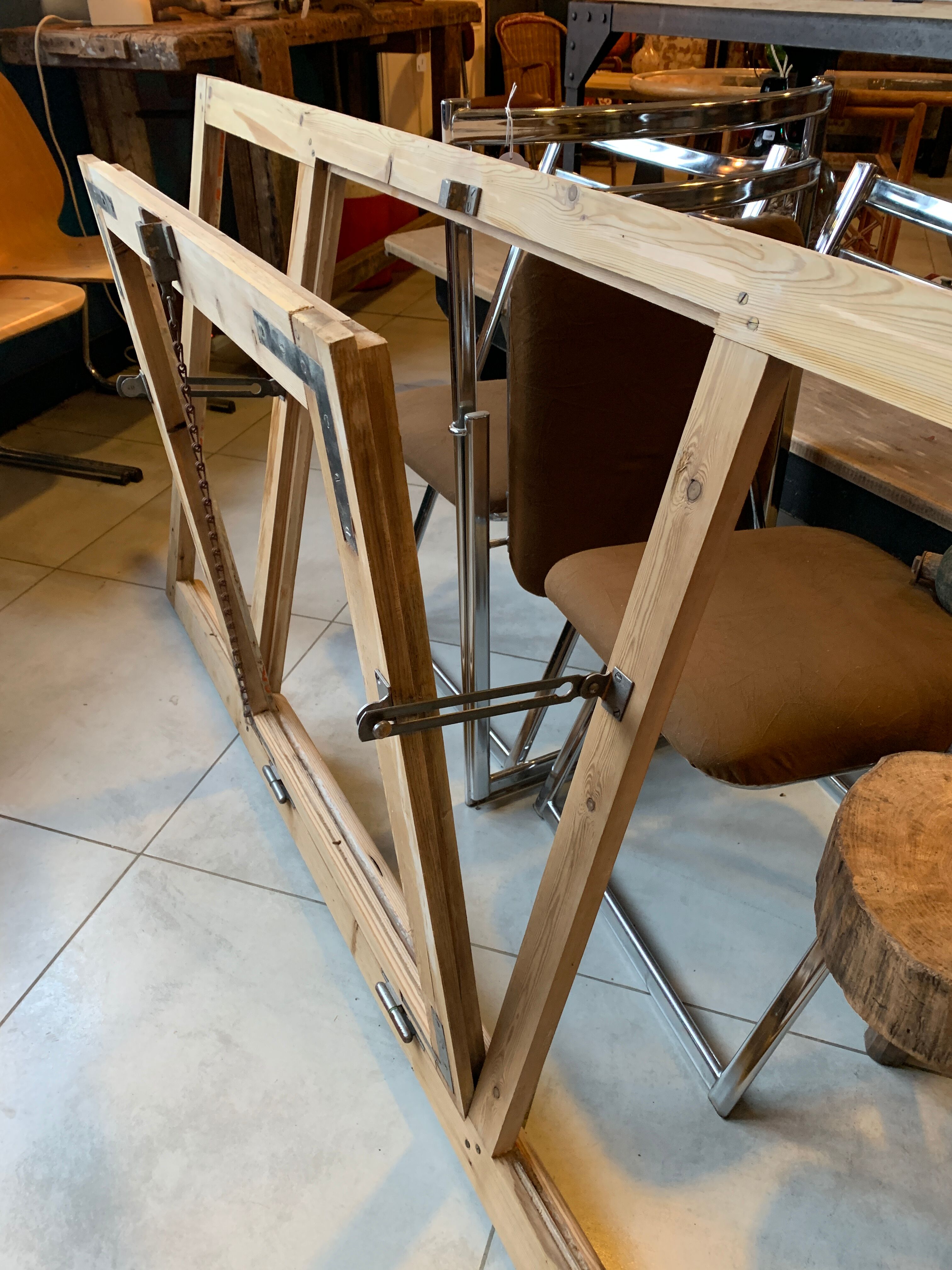 Old wooden workshop window