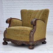 Fauteuil danois en laine et chêne massif, années 1960