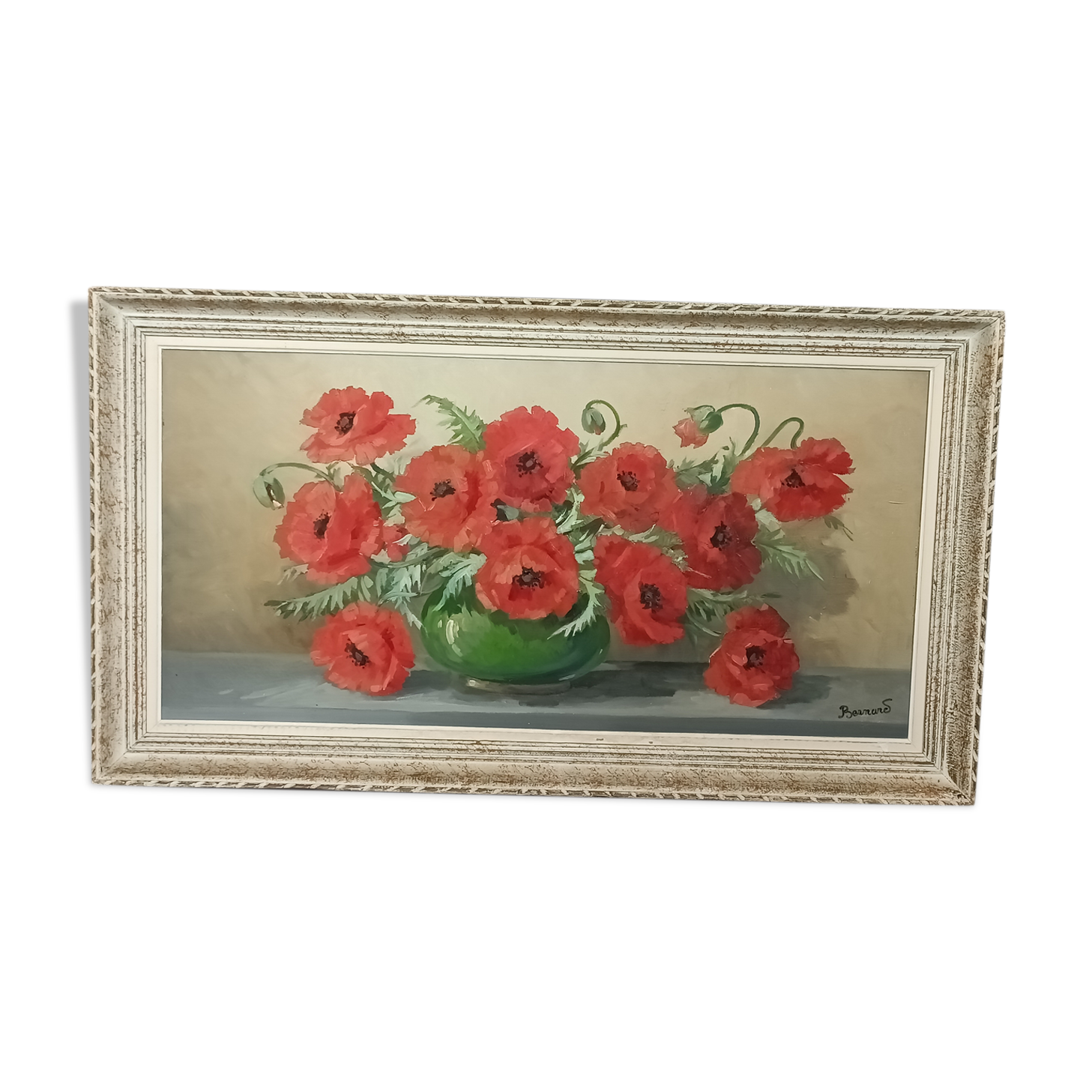 Oil on canvas painting "red poppies" signed