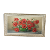 Oil on canvas painting "red poppies" signed