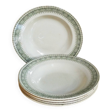 Cinq assiettes anciennes Terre de fer de Choisy-Le-Roi HB and cie