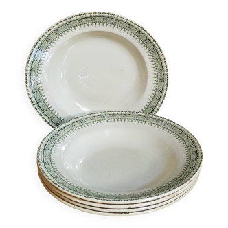Five old plates Terre de fer from Choisy-Le-Roi HB and cie