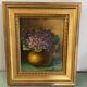 Ancienne peinture, nature morte , bouquet de fleurs