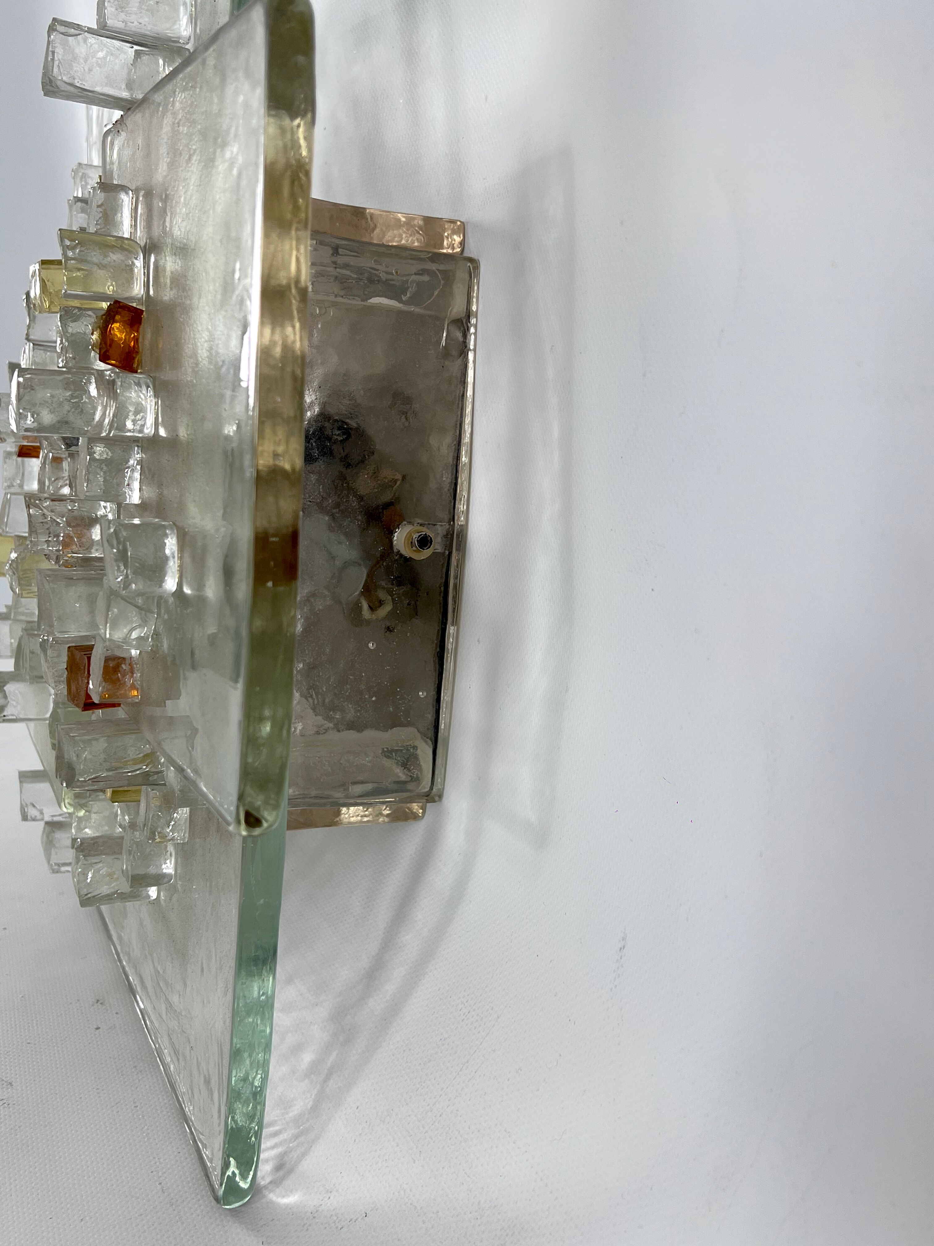 Mid-Century Murano Glass wall light by Albano Poli for Poliarte. Italy 1970s