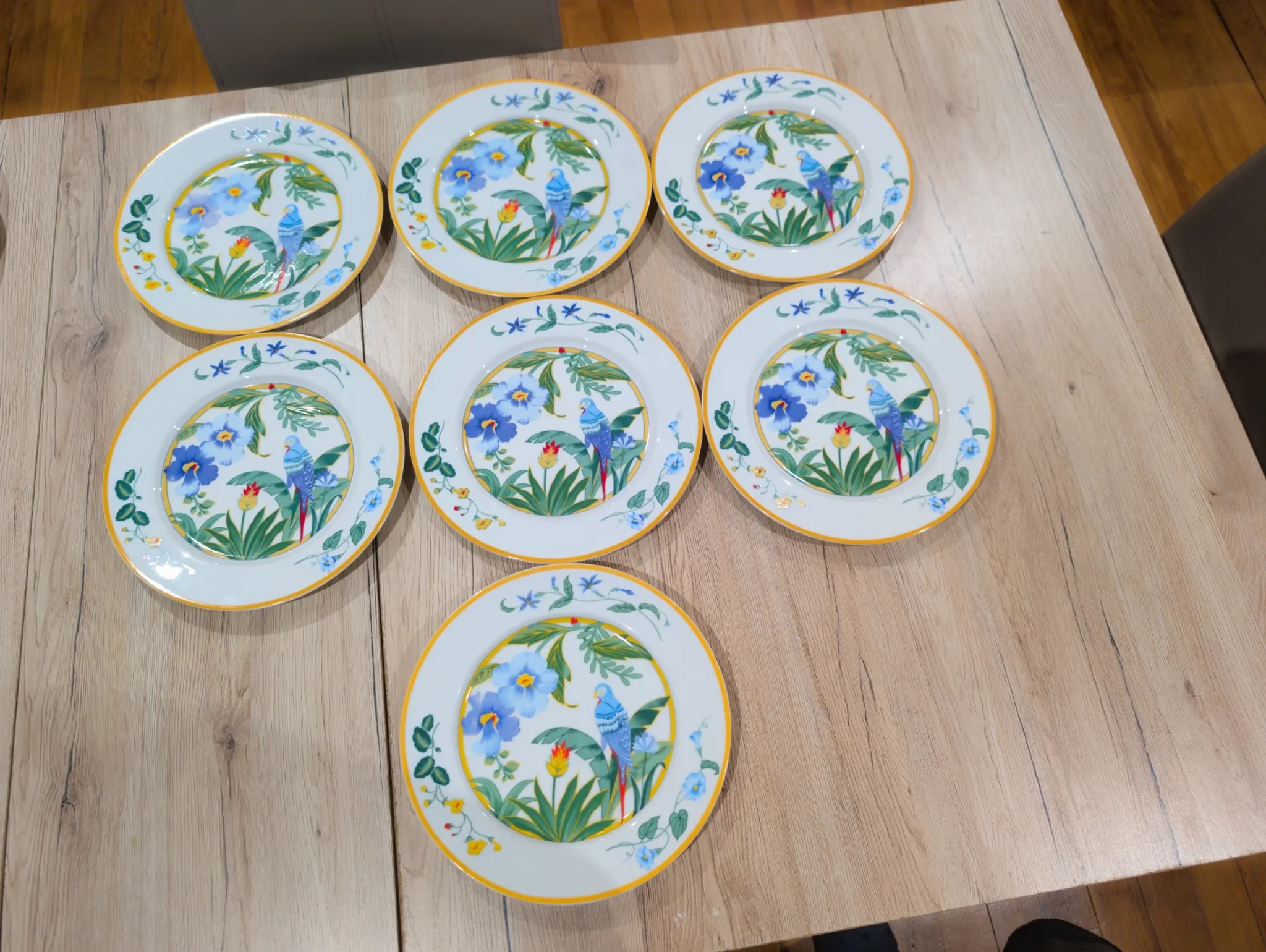 Lot 7 Large Flat Plates Porcelain ARA Pier Import