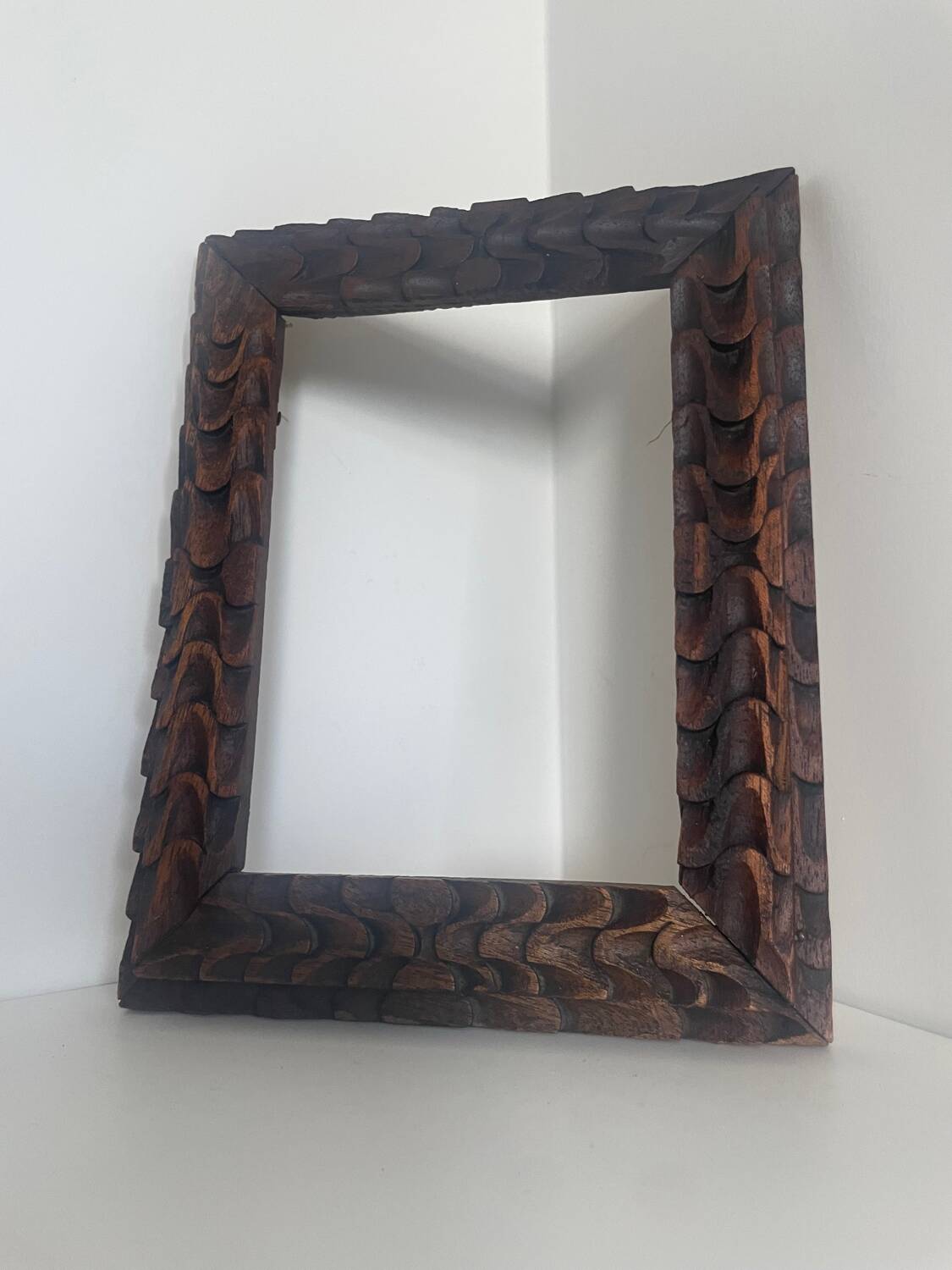 Antique handcarved frame Cedarwood 23.5 cm x 18.5 cm