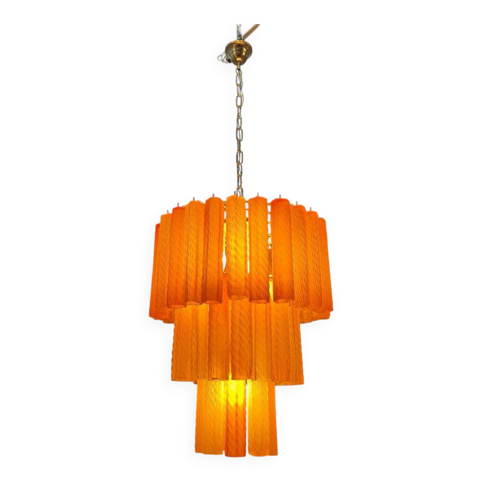 Murano Glass Tube Chandelier, Italy, 1970s