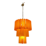 Murano Glass Tube Chandelier, Italy, 1970s
