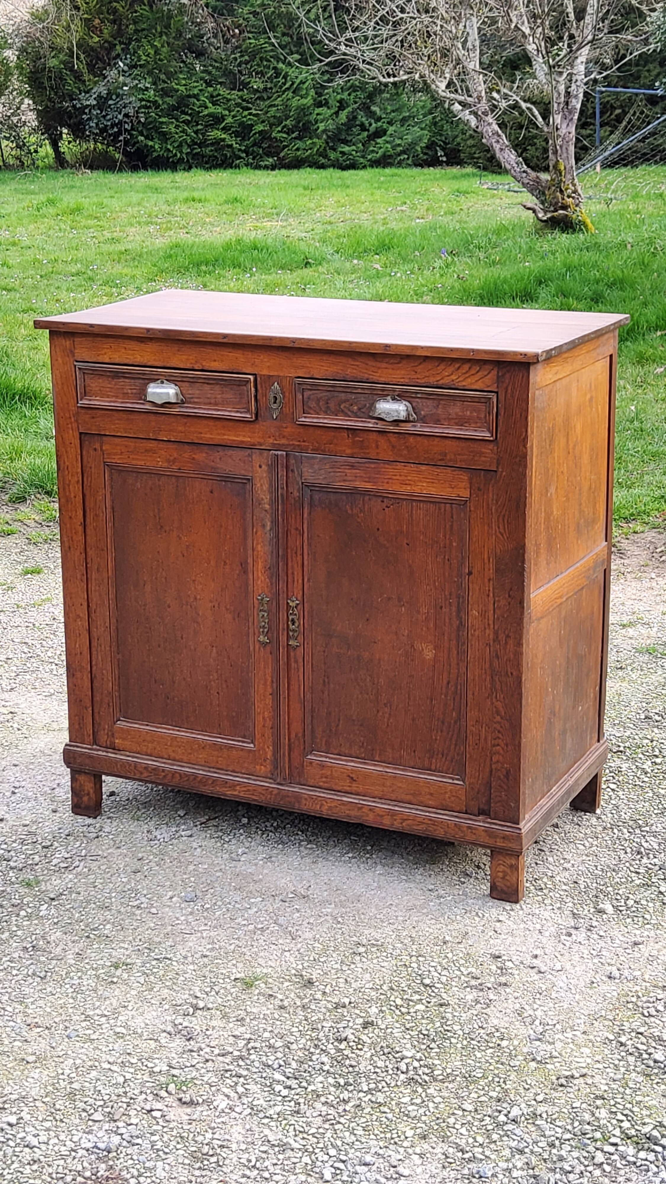 Parisian sideboard in solid oak and solid poplar early 20th century