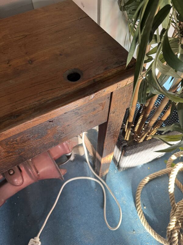 Ancien bureau écolier en bois