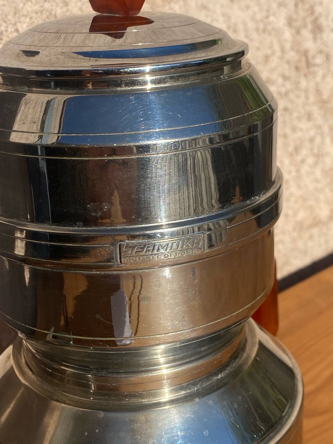 SFAMOKA chrome metal coffee maker