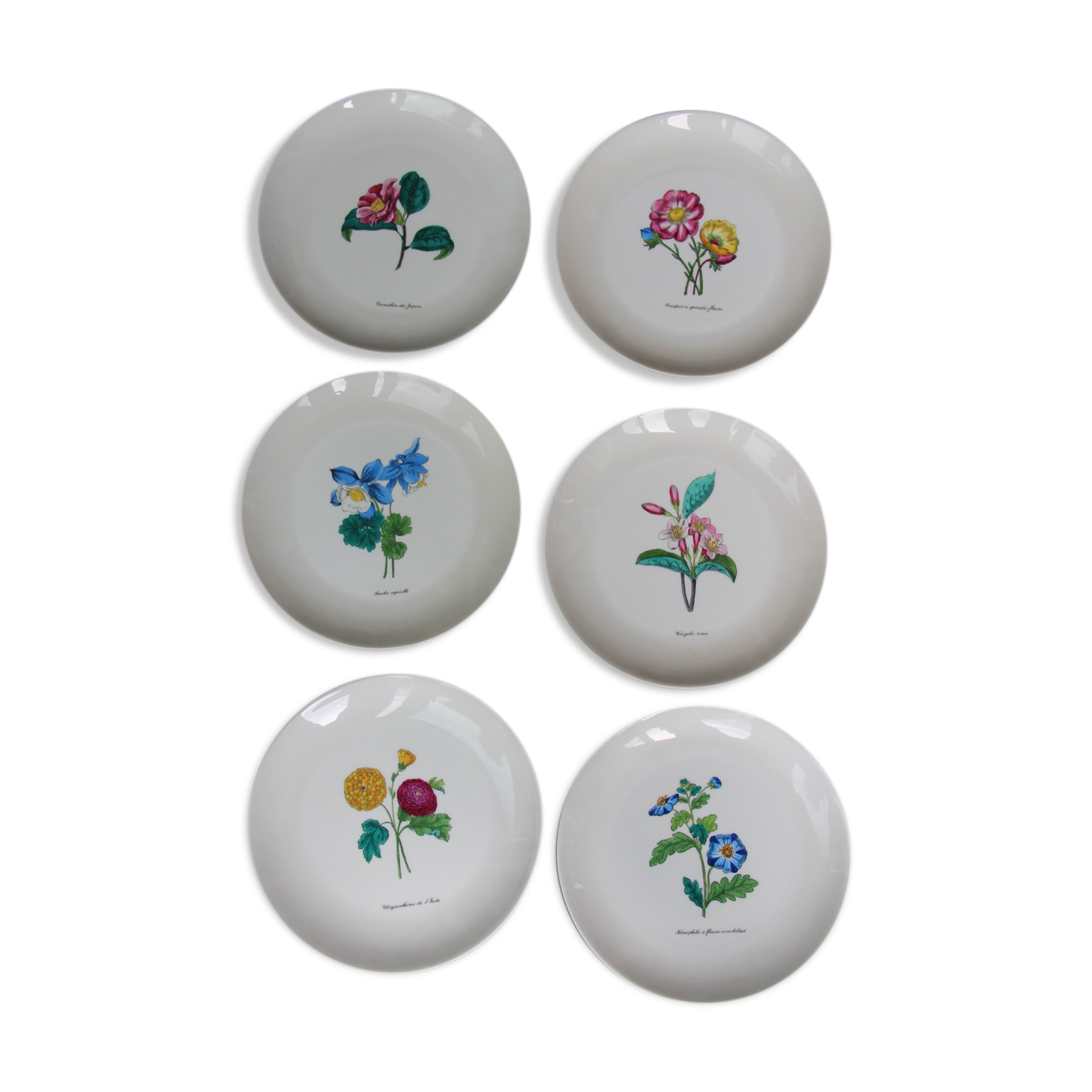 6 NBD Limoges dessert plates illuminated by hand