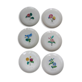 6 NBD Limoges dessert plates illuminated by hand