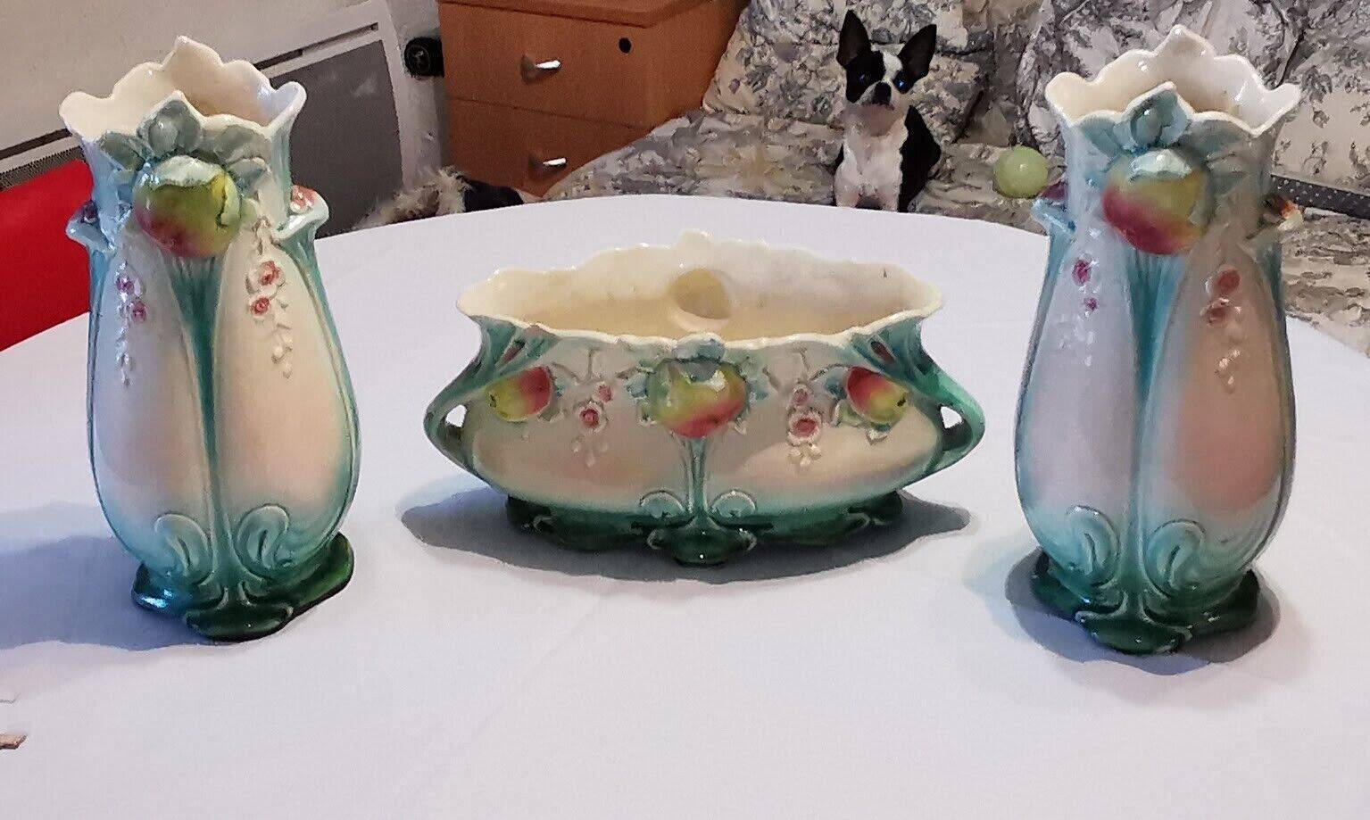 Rare de bruyn fives de lille - beautiful set in slip (art nouveau circa