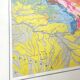 Old map of France, the Massif Central in 1950, 43x43cm.