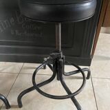 Set of 2 industrial workshop stools from the 60s and 70s